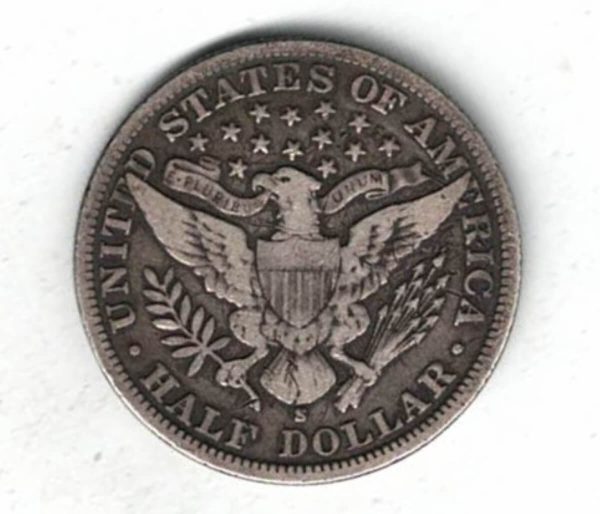 1900 S USA Barber Silver Half Dollar Coin - Image 2