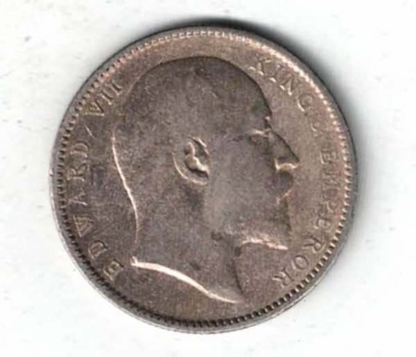 1904 C India Silver One Rupee Coin - Image 2