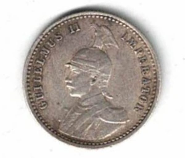1907 J German East Africa Silver Quarter Rupee Coin - Image 2