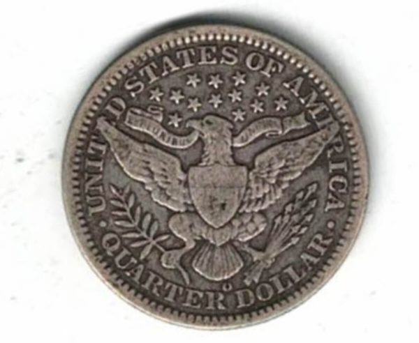 1908 O USA Barber Silver Quarter Dollar Coin - Image 2