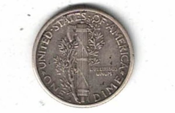 1924 S USA Mercury Silver One Dime Coin - Image 2