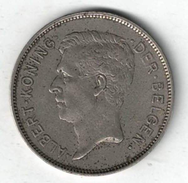 1931 Belgium Nickel Twenty Francs Coin - Image 2