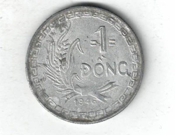 1946 Vietnam Aluminium One Dong Coin - Image 2