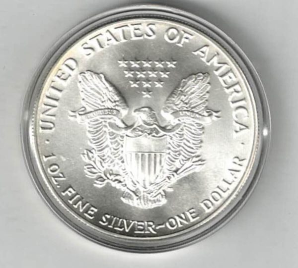 1986 Silver USA Enamelled One Ounce Eagle Coin - Image 2