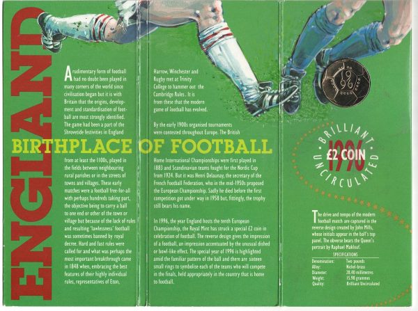 Two 1996 Two pound coins A Celebration of Football - Image 3