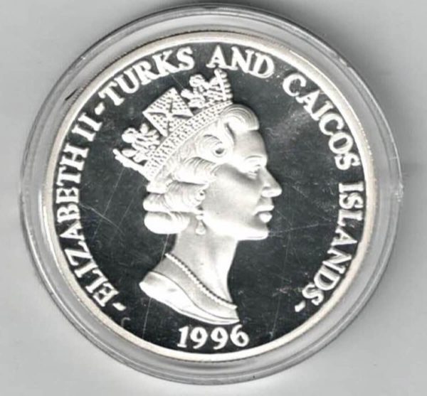 1996 Turks And Caicos Silver One Ounce City Of Truro - Image 2