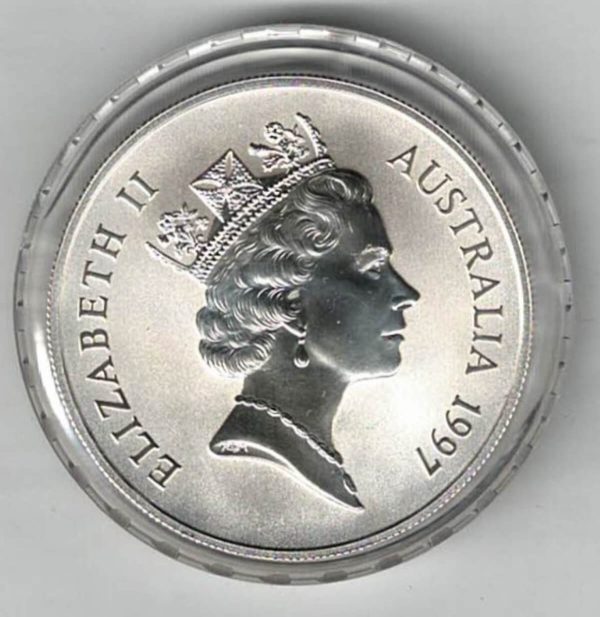 1997 C Silver Australia One Ounce Kangaroo Coin - Image 2
