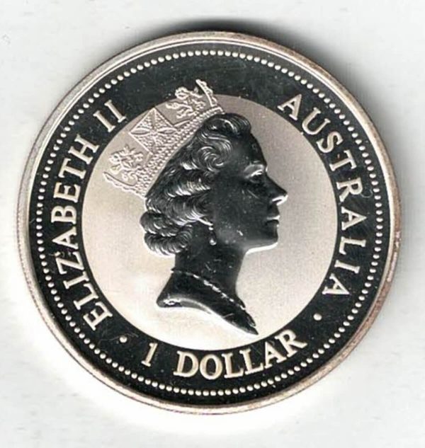 1997 Silver Australia One Ounce Kookaburra Dragon Privy Mark - Image 2