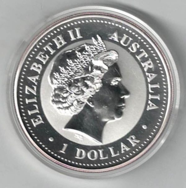 1999 Silver Australia One Ounce Kookaburra One Guilder Privy Mark - Image 2