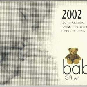 2002 Royal Mint Brilliant Uncirculated Eight coin Baby Set . This 2002 set comes with card outer. All coins are in stock for despatch.