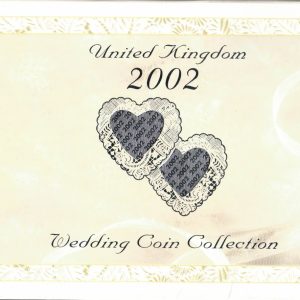 2002 Royal Mint Brilliant Uncirculated Wedding Eight Coin Set . This 2002 set comes with card outer. All coins are in stock for despatch.