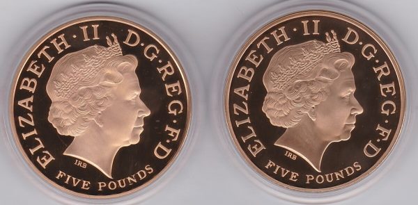 2005 Gold Proof Five Pounds Set - Nelson & Trafalgar - Image 2