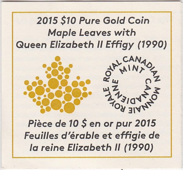 2015 Gold Canada Quarter Ounce - Image 3