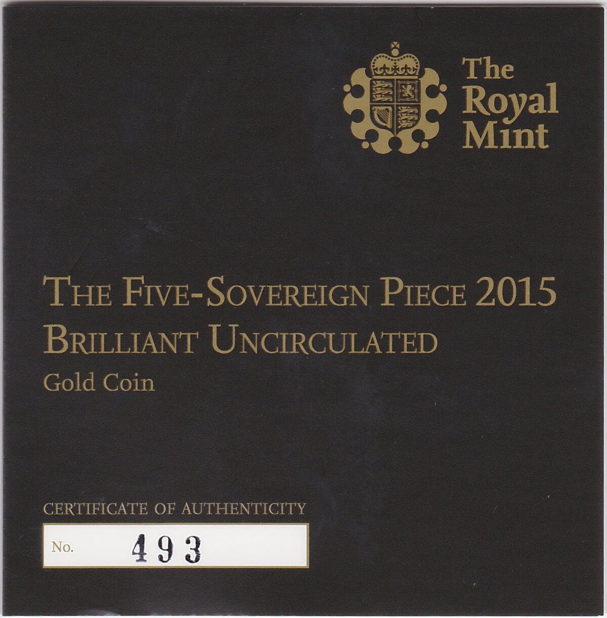 2015 Gold Five Pounds Brilliant Uncirculated - Image 3