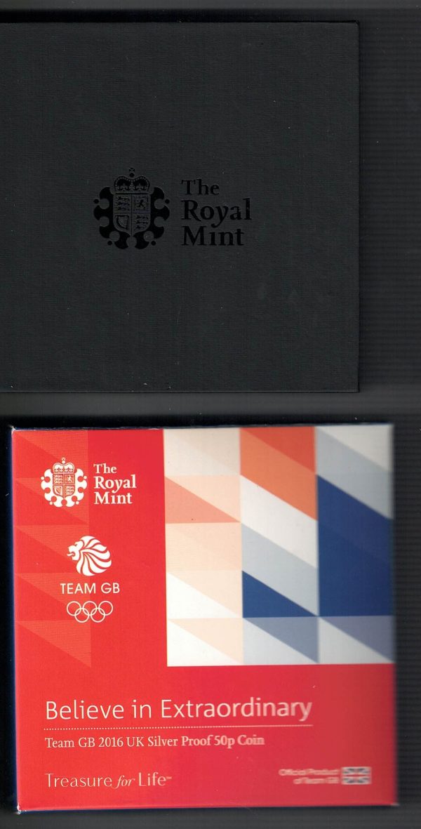 2016 Silver Proof Fifty Pence Coin Team GB - Image 3