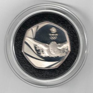 2016 Silver Proof Fifty Pence Coin Team GB. This coin comes in the original box with certificate as issued by the royal mint.