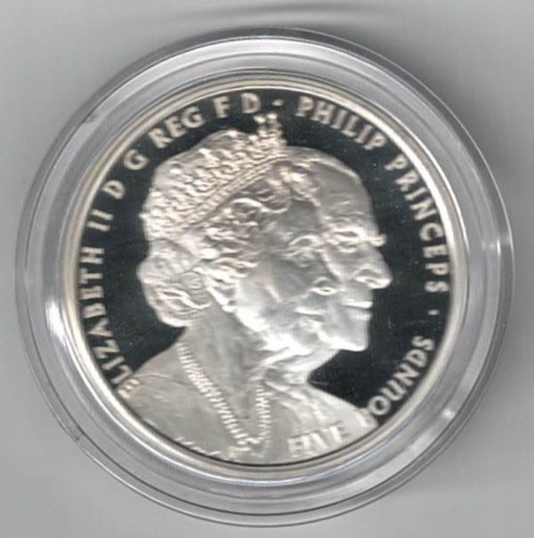2017 Five Pounds Silver Proof The Platinum Wedding Anniversary - Image 2