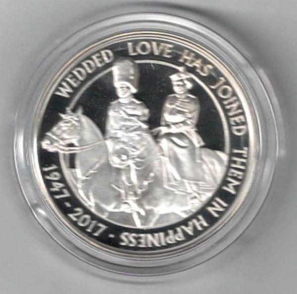 2017 Five Pounds Silver Proof Platinum Wedding Anniversary. All coins are in stock for despatch. You are buying one coin.