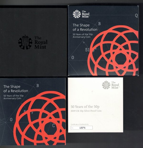 2019 Silver Proof 50 Years of the Fifty pence coin - Image 3