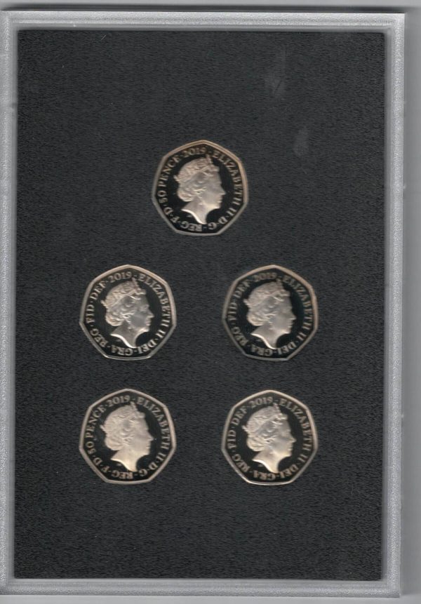 2019 Royal Mint British Military Proof Fifty Pence Five Coin Set - Image 3
