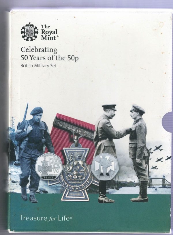 2019 Royal Mint British Military Fifty Pence Five Coin Set featuring Queen Elizabeth II on the Obverse. All coins are in stock.