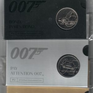2020 Five Pound Coins, The James Bond Collection. The obverse features portrait of Queen Elizabeth II. All sets are in stock.