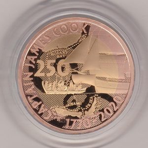 2020 Gold Proof Two Pounds Captain Cook Double Sovereign coin. This coin comes in the presentation box with certificate as issued by the Royal Mint.