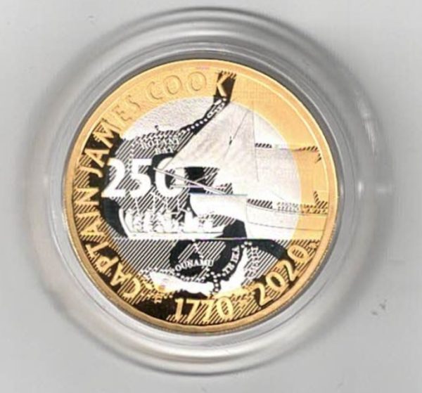 2020 Two Pounds Standard Silver Proof James Cook's voyage was issued by the royal mint and includes the original box and certificate as issued.
