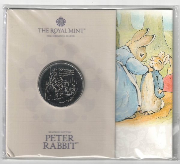 2021 Royal Mint Brilliant Uncirculated Five Pounds coin Beatrix Potter Peter Rabbit. All coins are in stock for dispatch.