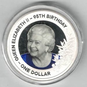 2021 Silver New Zealand One Ounce Queen's 95th Birthday Coin The coin contains one ounce of 999 fine silver. All coins are in stock
