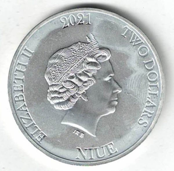 2021 Silver Niue One Ounce Bitcoin Coin - Image 2