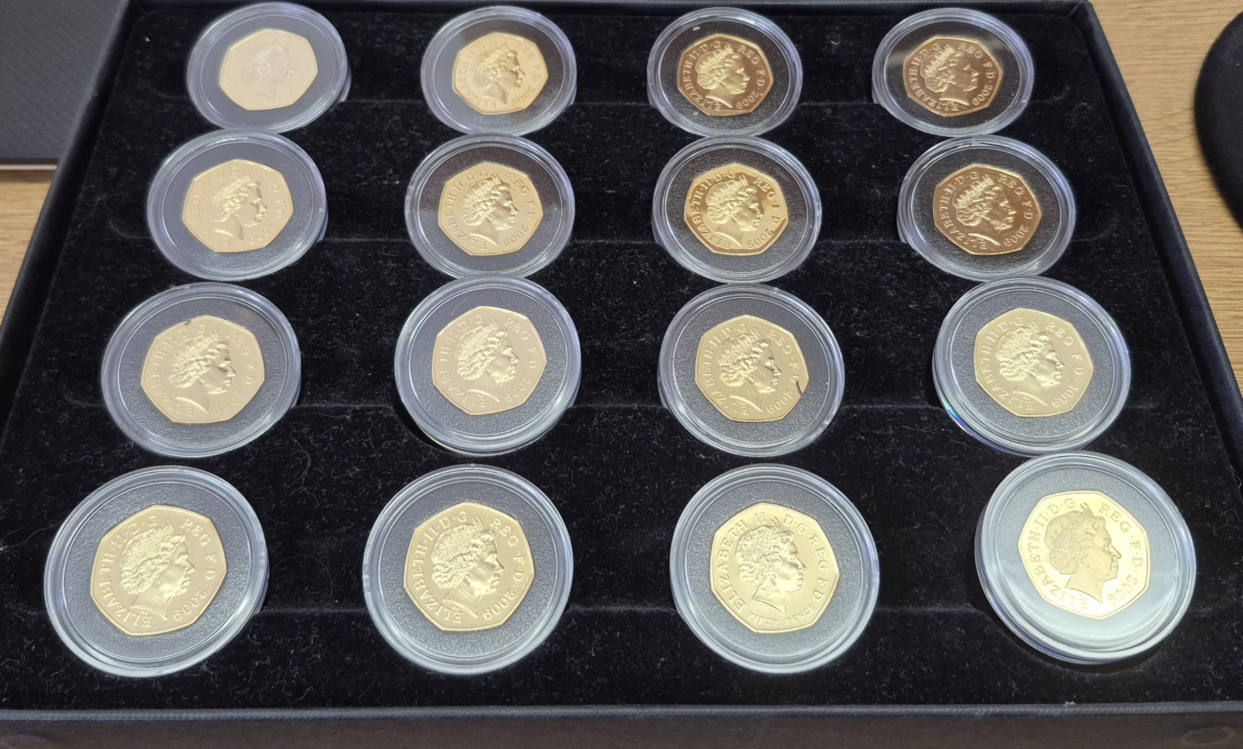 Boxed 2009 Royal Mint Sixteen Coin Fifty Pence Anniversary Proof Set - Image 2