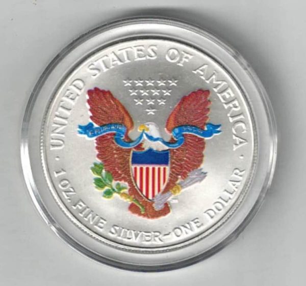 Boxed 2000 Colourised Silver USA One Ounce Eagle Coin - Image 2
