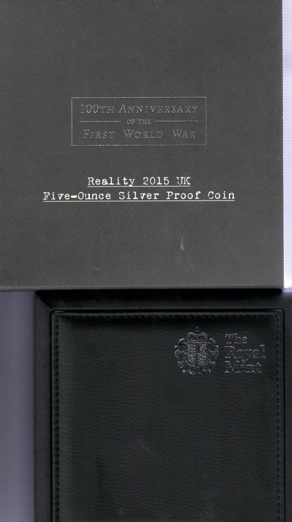 Boxed 2015 Silver Proof Five Ounce First World War Anniversary - Reality - Image 4