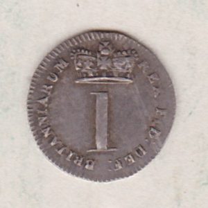 1820 Silver Maundy Penny coin featuring King George III on the obverse. A central crowned denomination with legend around on the reverse.