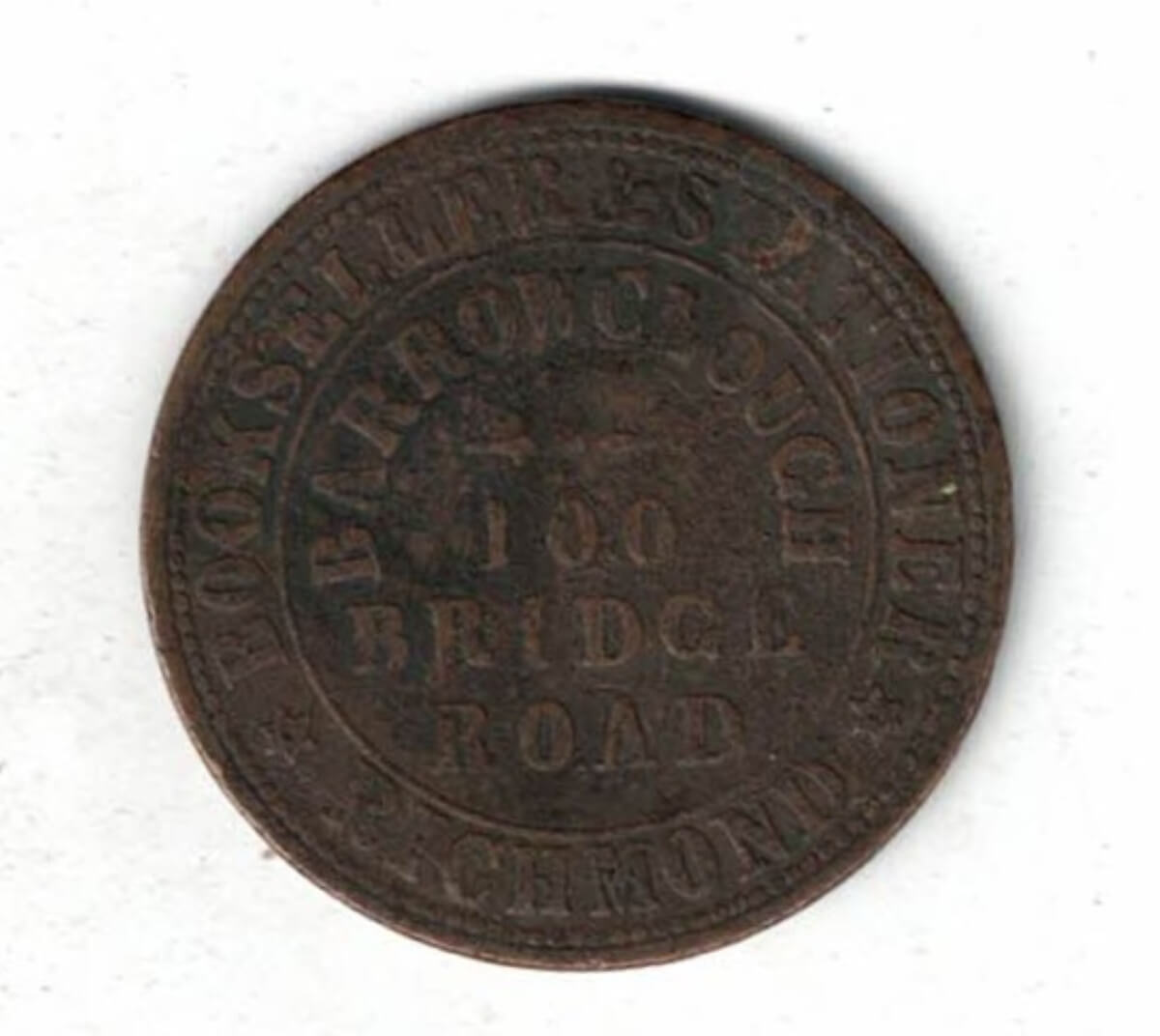1862 Australia Barrowclough Bookseller Copper Penny Token. All coins are in stock for dispatch. You are buying the coin in the pictures.