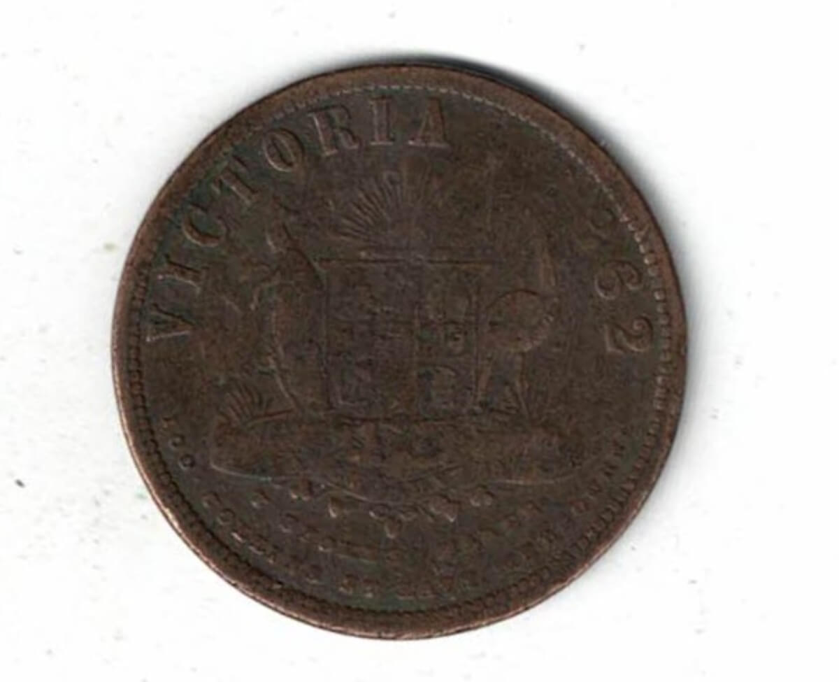 1862 Australia Barrowclough Bookseller Copper Penny Token - Image 2