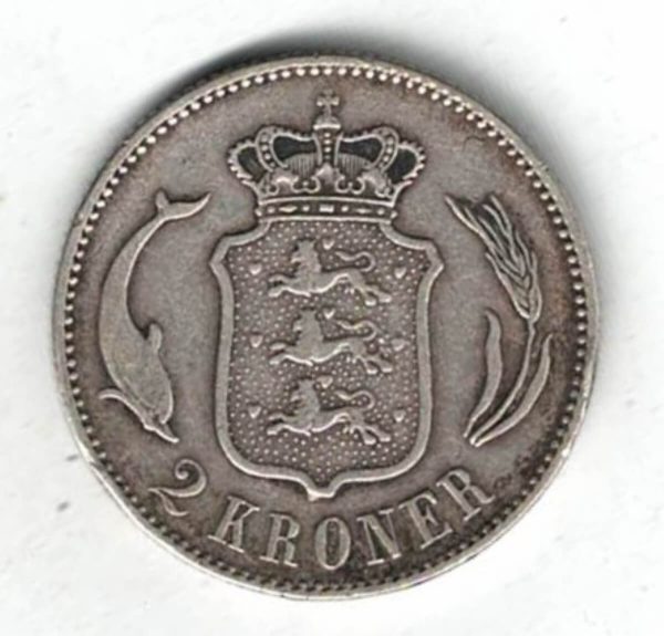 1875 Denmark Silver Two Kroner Coin - Image 2