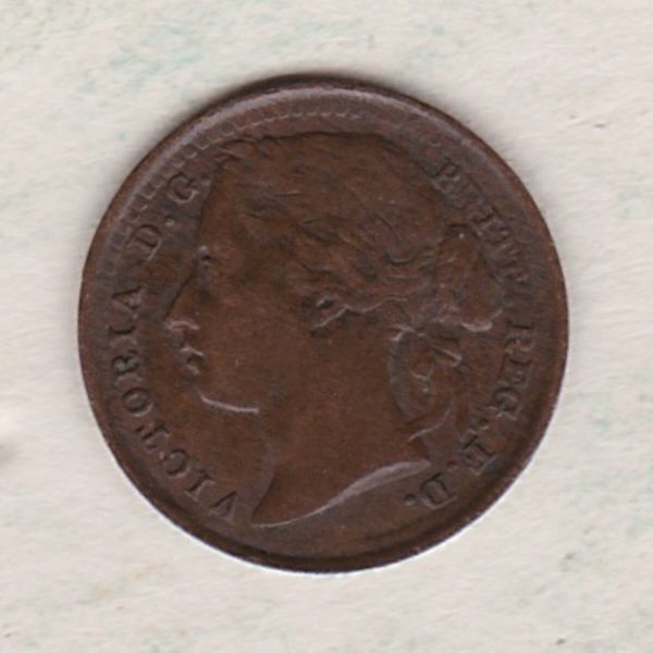 1884 Bronze Third Farthing - Victoria Young Head - Image 2