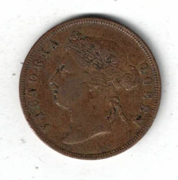 1886 Straits Settlements Bronze One Cent Coin - Image 2