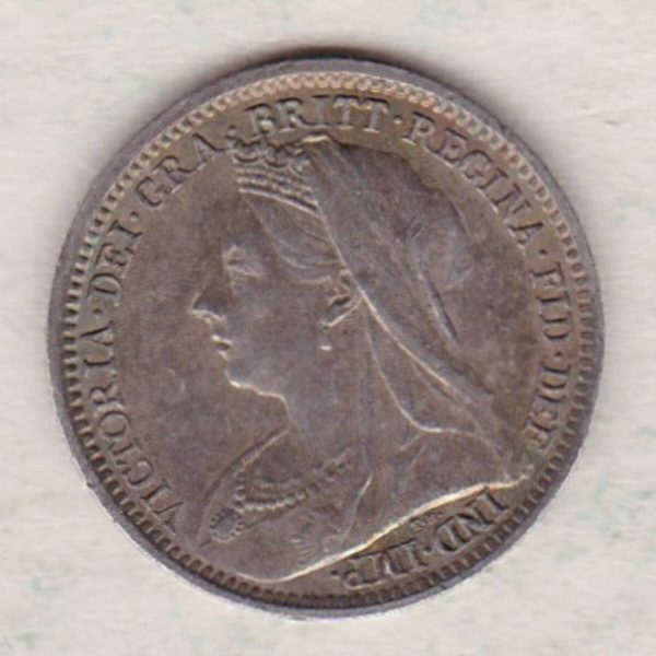 1899 Silver Maundy Threepence – Victoria Old Head - Image 2