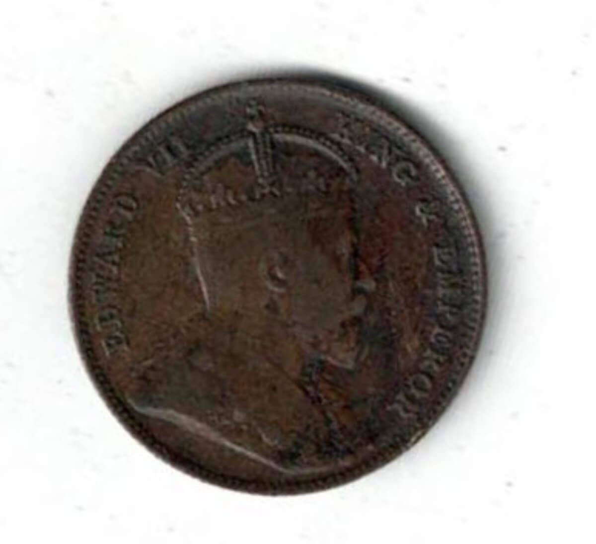 1908 Straits Settlements Bronze Half Cent Coin - Image 2