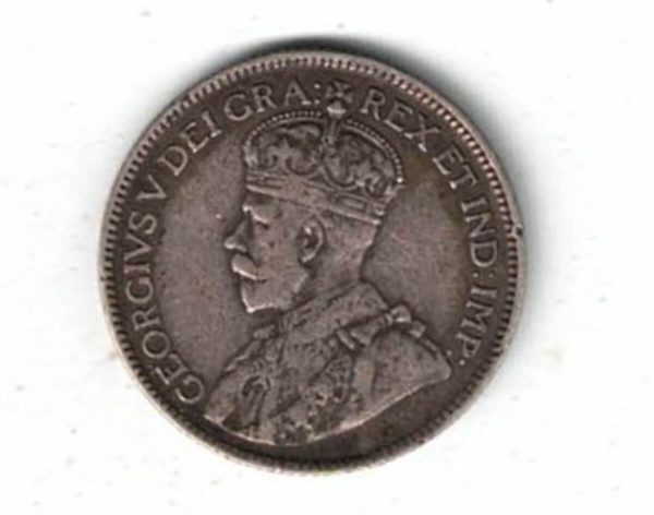 1919 C Newfoundland Canada Silver Twenty Five Cent Coin - Image 2