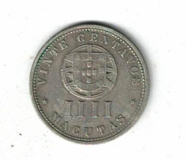 1927 Angola Twenty Centavos Coin - Image 2