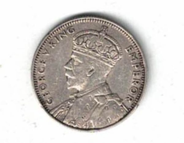 1934 Mauritius Silver Quarter Rupee Coin - Image 2