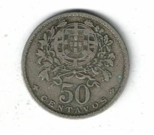 1935 Portugal Fifty Centavos Coin - Image 2
