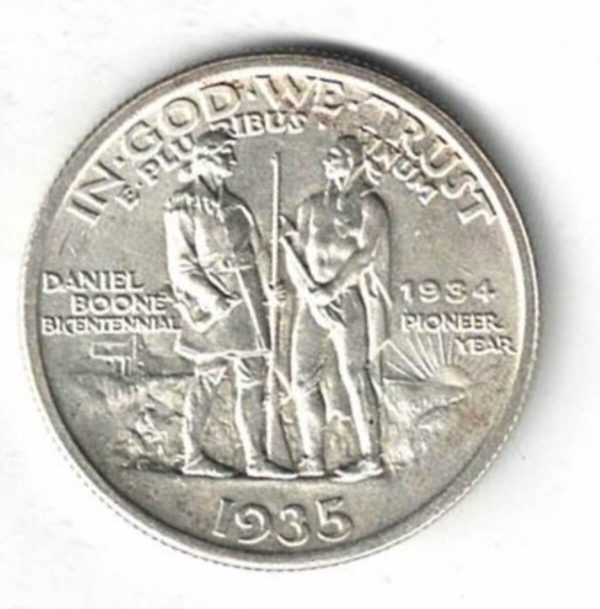1935 USA Boone Bicentennial Silver Half Dollar Coin - Image 2