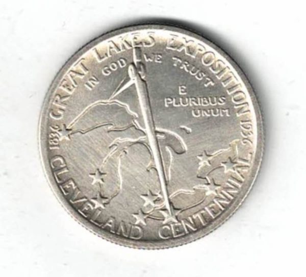 1936 USA Cleveland Great Lakes Exposition Silver Half Dollar Coin - Image 2