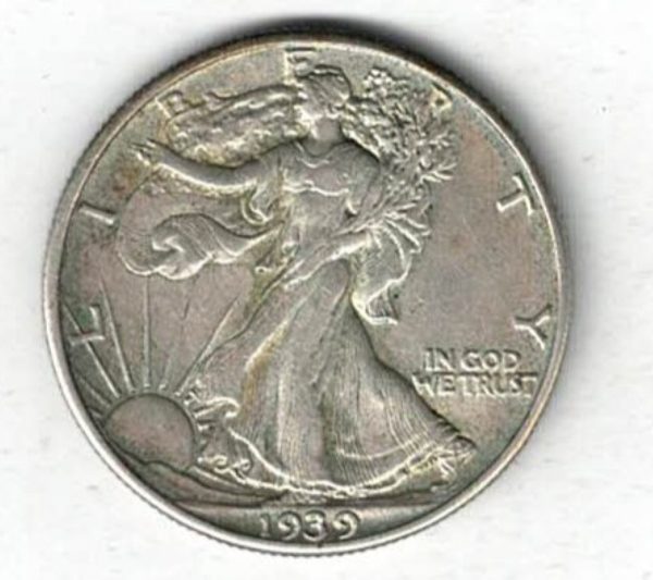 1939 USA Walking Liberty Silver Half Dollar Coin - Image 2