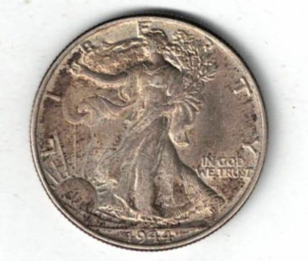 1944 USA Walking Liberty Silver Half Dollar Coin - Image 2